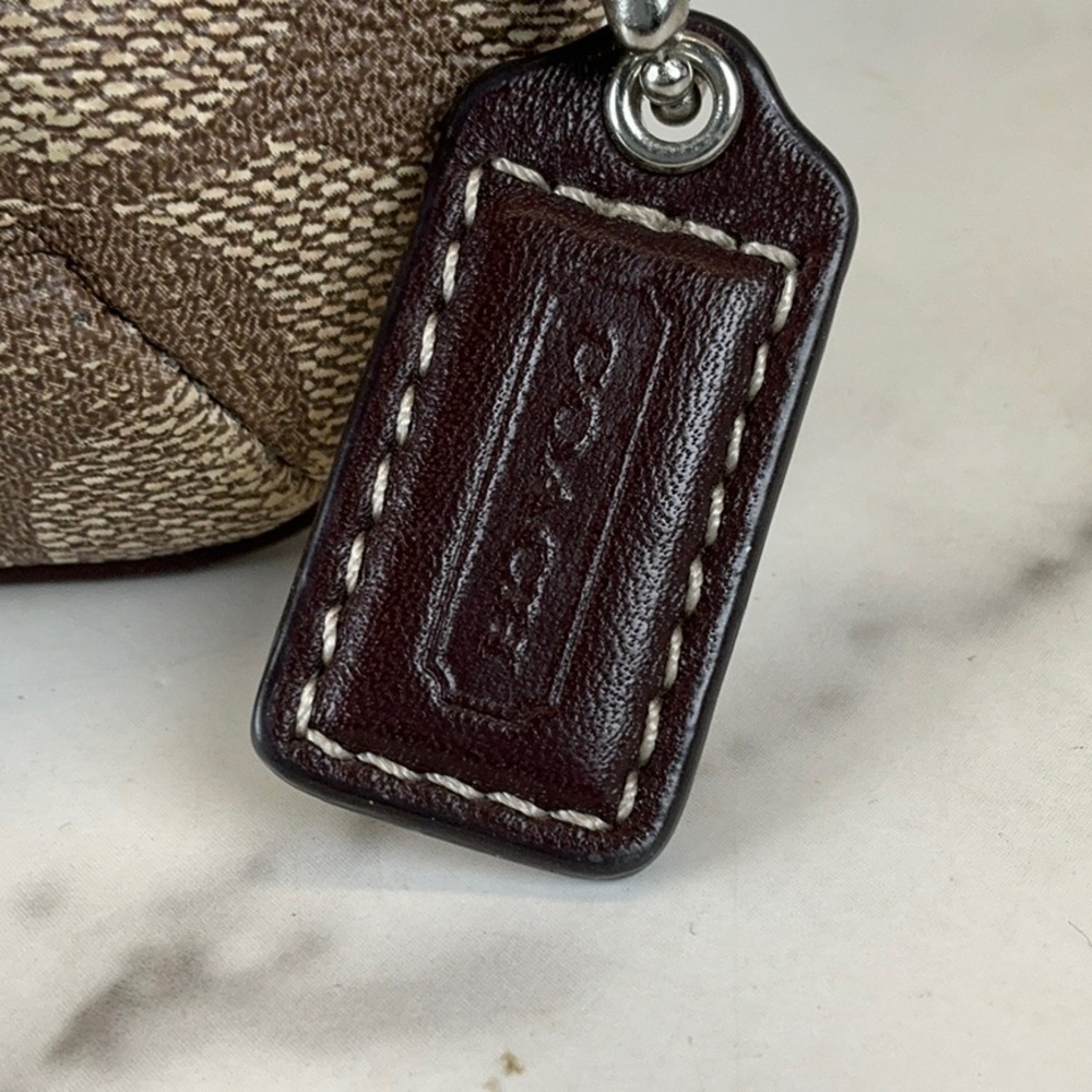 COACH SIGNATURE‎ LEGACY STRIPE KISSLOCK COIN PURSE KHAKI BROWN CANVAS HANGTAG - Picture 4 of 9